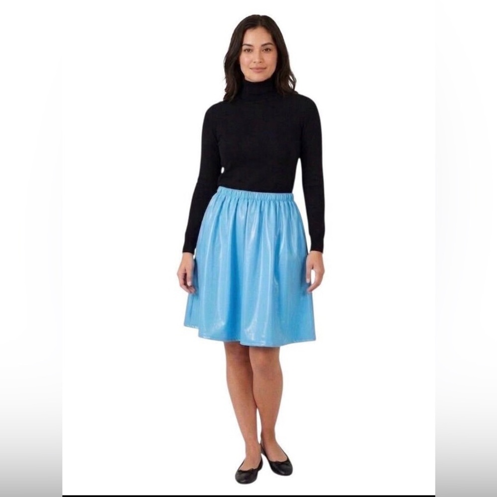 Baby Blue  A-Line Midi Skirt
